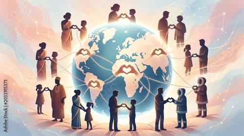 Global Family Unity and Parents Love Concept