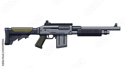 Bild auf Leinwand Modern tactical rifle with silencer.