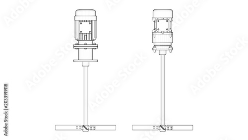 Fotografie Industrial Agitator - drawing blueprint