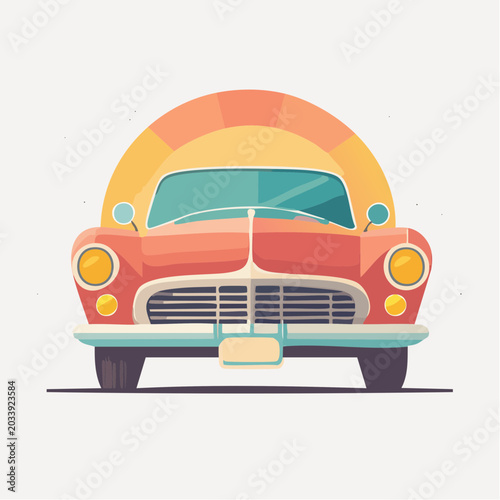 Retro Car with Sun Arch