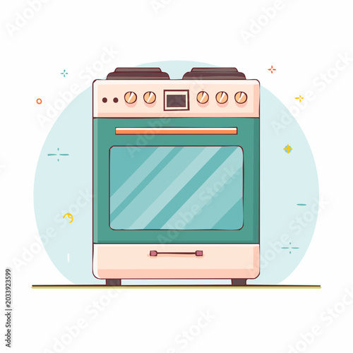 Retro Style Electric Stove Illustration