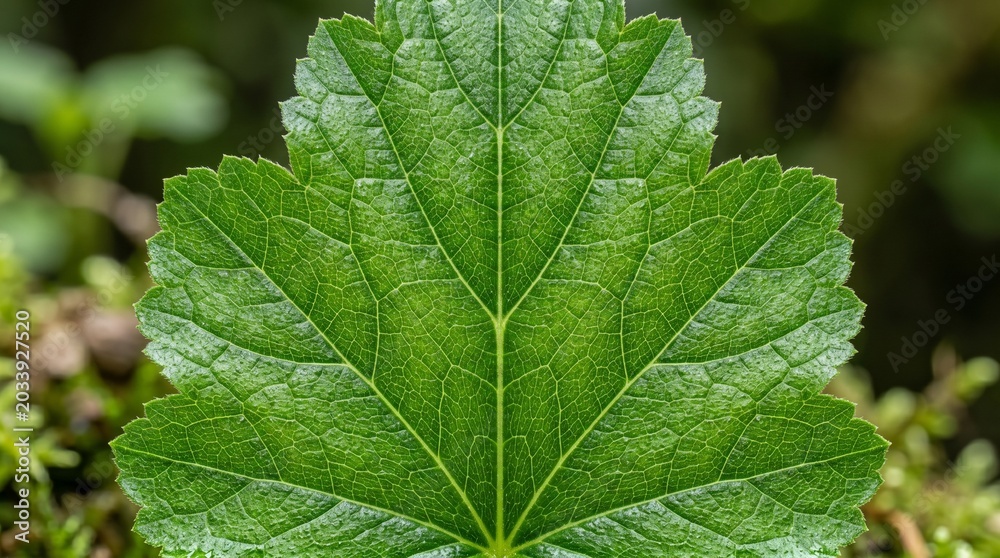 Fototapeta premium Symmetrical Green Leaf Texture Close-Up Natural Pattern