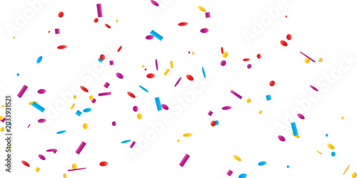 Canvas Print Scattered confetti in shades of pink blue and falling creating a festive and celebratory atmosphere visually appealing White Background