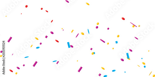 Canvas Print Scattered confetti in shades of pink blue and falling creating a festive and celebratory atmosphere visually appealing White Background