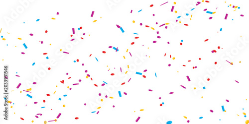 Canvas Print Scattered confetti in shades of pink blue and falling creating a festive and celebratory atmosphere visually appealing White Background