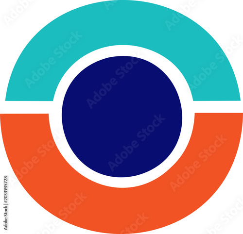 Donut Ring Chart Data Analytics Icon Bold Flat Vector