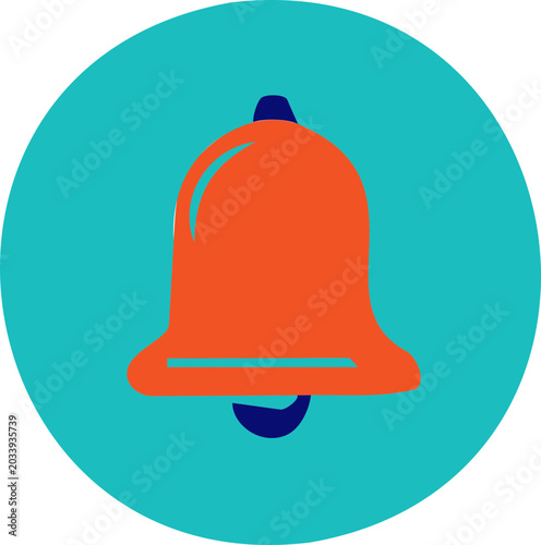 Notification Bell Subscribe Social Media Icon Bold Flat Vector