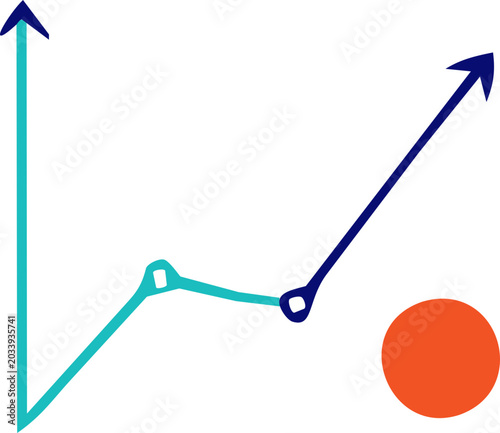 Simple Line Graph Upward Trend Icon Flat Vector