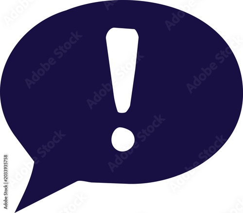 Warning Exclamation Alert Speech Bubble Icon Flat Vector