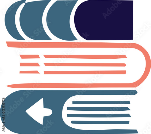 Book Stack Learning Education Icon Flat Vector