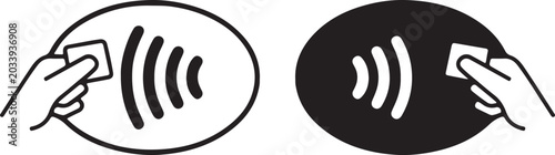 Contactless payment icon set