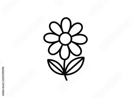 Simple outline daisy flower with illustration botanical minimalist decoration