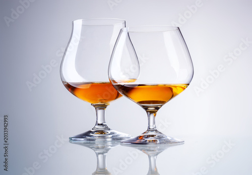 Bild auf Leinwand Two glasses of high-proof spirits