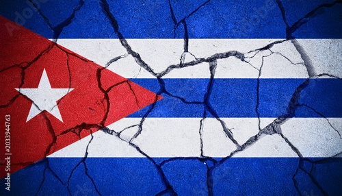 cuba flag cracked floor