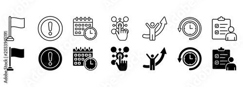 time management icon set. Vector Illustration Concept