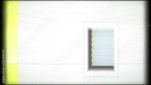 The analog texture of the white film leadout with barely noticeable interference. A background with flickering and horizontal lines of a vintage movie projector.