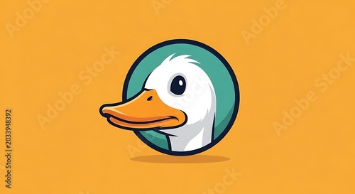 Cute cartoon penguin with orange beak and feet.