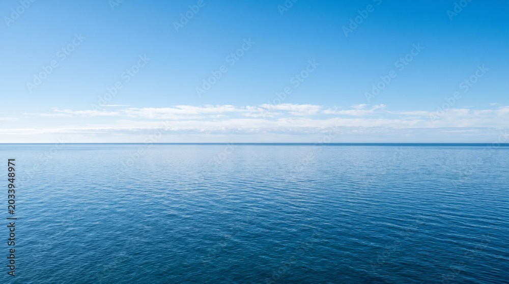 Obraz premium Calm Blue Ocean Horizon with Clear Sky