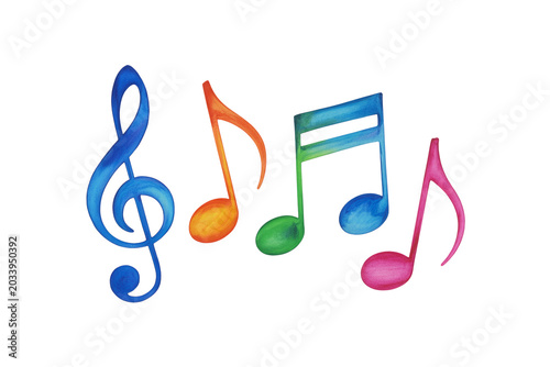 Colorful Musical Notes Illustration Vibrant Music Design Isolated on Transparent Background