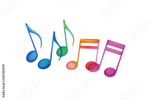 Multicolor Music Notes Illustration Creative Sound Symbol Isolated on Transparent Background