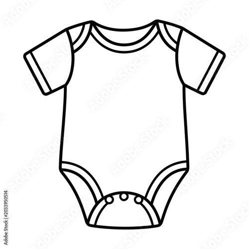 Vector of a baby onesie with short sleeves