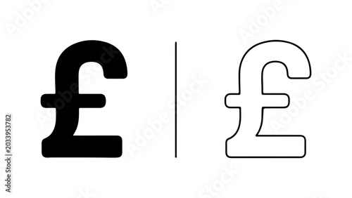 Tableau sur toile British Pound Sterling Currency Symbol Icons Set