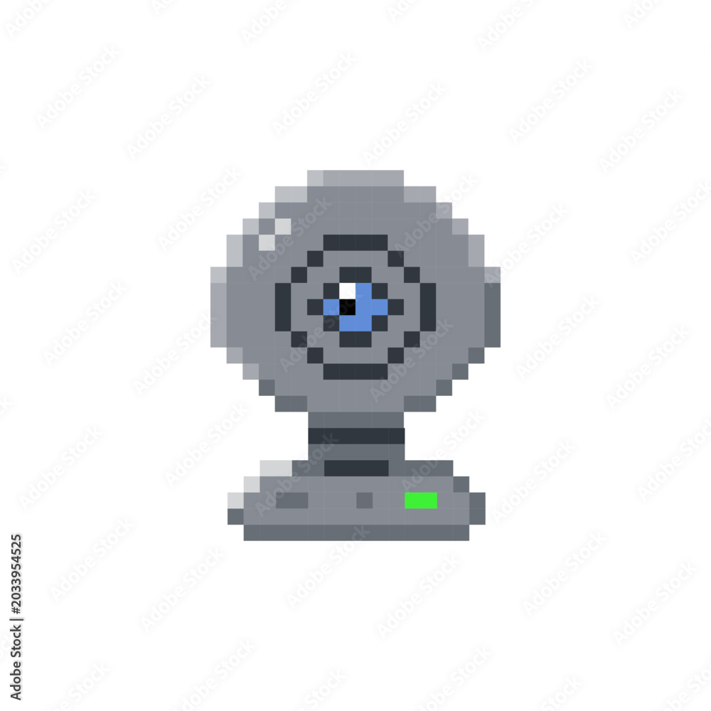 Fototapeta premium Pixel art computer webcam camera