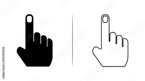 Tablou pe pânză Voting Finger With Ink Mark Silhouette Vector Set