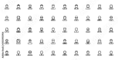 Tableau sur toile Business Avatars icon set