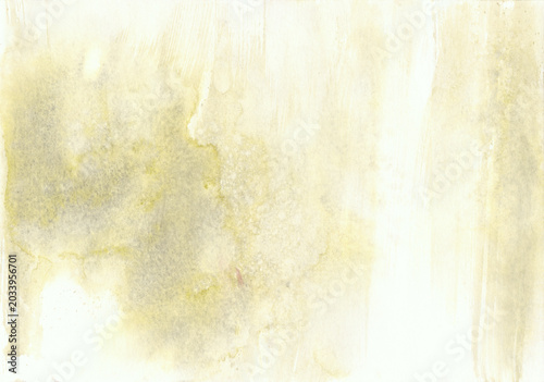 Abstract olive green and grey watercolor background texture with soft misty wash