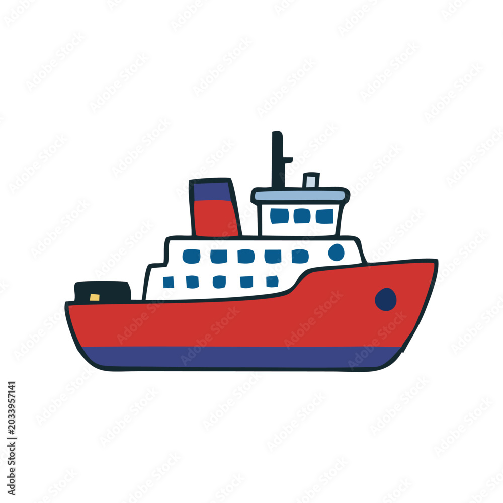 Fototapeta premium ship transportation vehicle cartoon