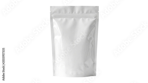 Tableau sur toile White plastic pouch with zip closure on transparent background