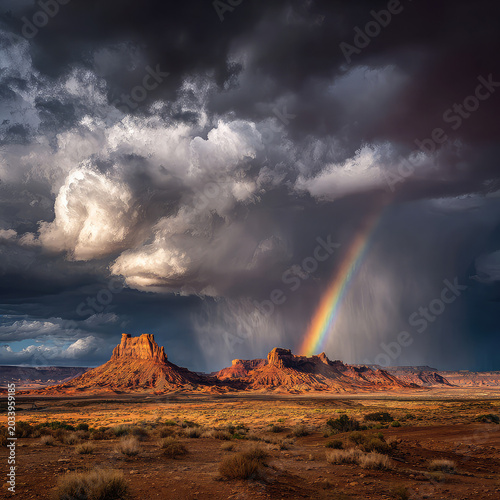 rainbow in the mountains
