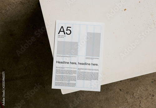 Mockup Of Customized A5 Document