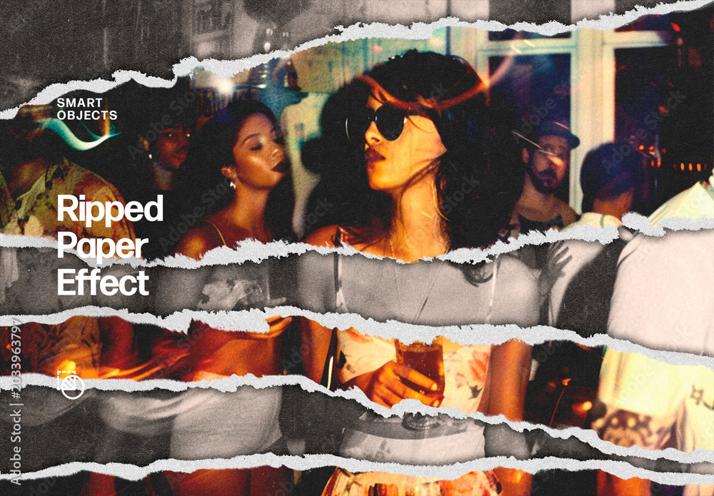Ripped Paper Photo Effect – Collage for Album Cover & Social Media (PSD ...