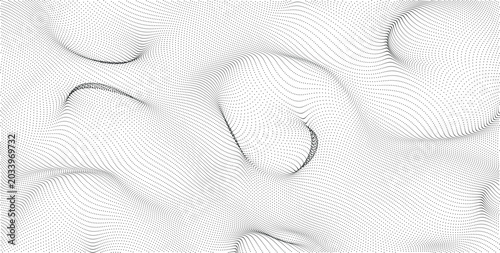 Photos Wavy black particle mesh pattern on transparent surface