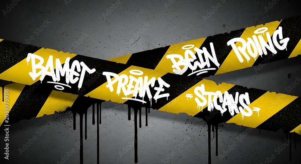 Obraz premium Abstract graffiti art with text