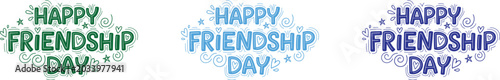 Photos Happy friendship day colorful typography designs