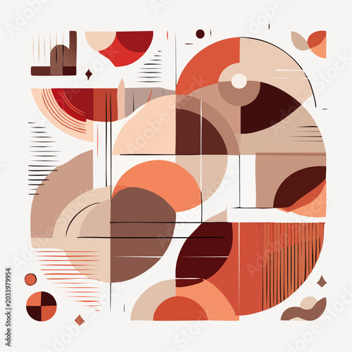 Abstract Geometric Composition with Warm Earth Tones