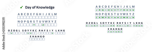 Photos Educational cryptogram game for Day of Knowledge activity