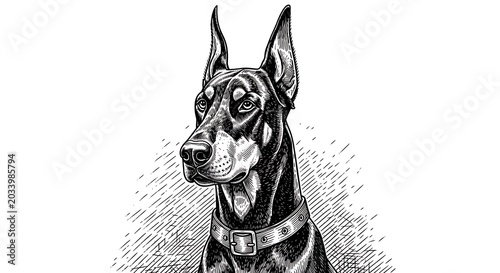 Elegant doberman portrait