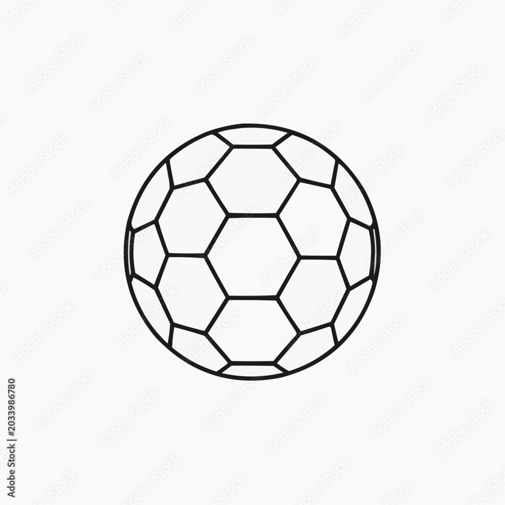 Naklejka premium Minimalist outline of a classic soccer ball design 