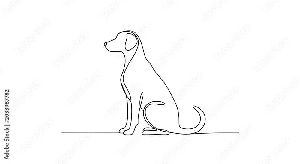 Fototapeta premium Dog line art illustration