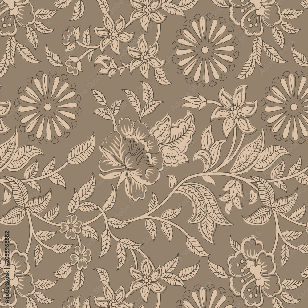 Obraz premium Pattern and block print Pattern and batik print Background digital printing textile pattern