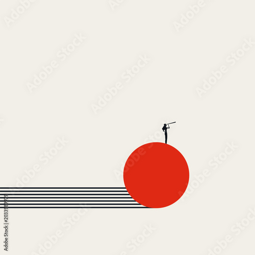 Photography Business leadership vision and forward momentum vector concept