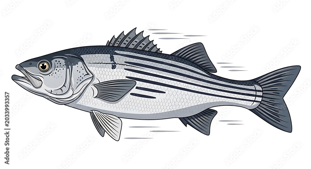 Fototapeta premium Striped fish illustration