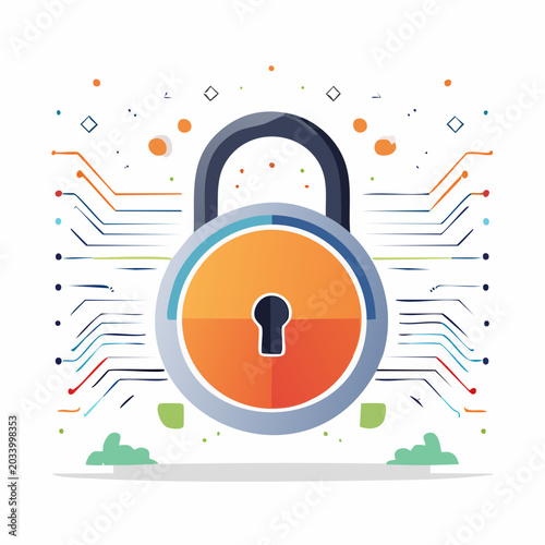Digital Security Lock with Circuit Board Pattern