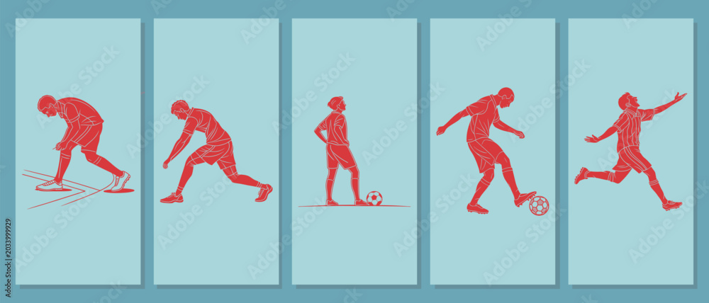 Foto Soccer player in various action poses set