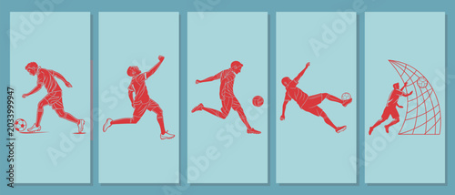 Photos Soccer player in various action poses set