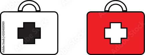 First Aid Kit Vector Icon Set Editable Transparent Background